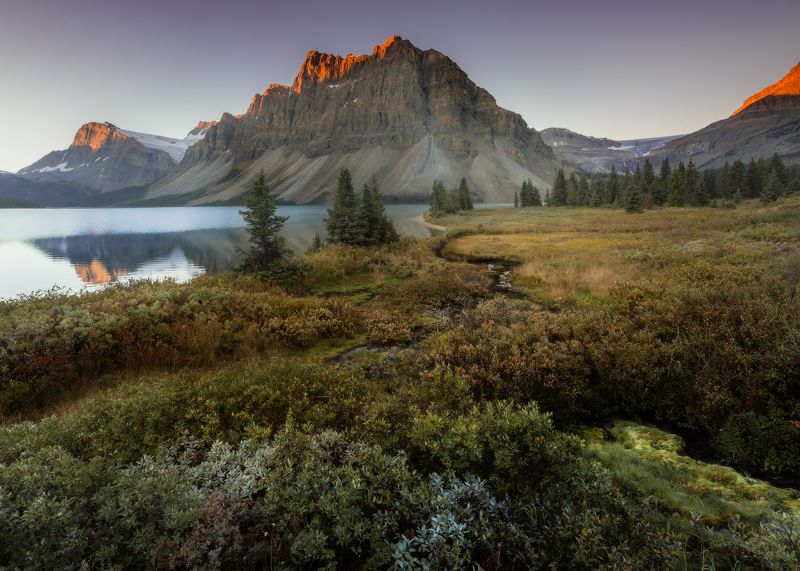 bow, lake, rockies, sunrise МЕДЬ УТРАphoto preview