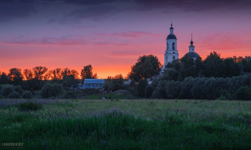 филипповское, владимирская область, храм, лето, закат, краски Филипповское фото превью