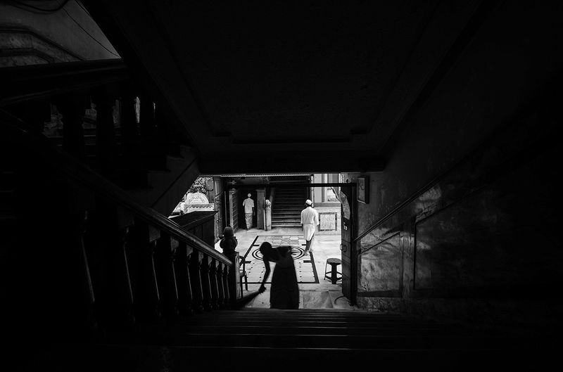street, cleaner, mosque cleaner, shilloutte, figure, black, shadow, backlight The Mosque Cleanerphoto preview