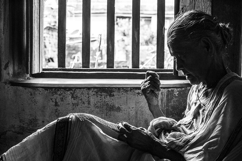 grandmother, weaving, light, shade, figure, shadow Grandmotherphoto preview