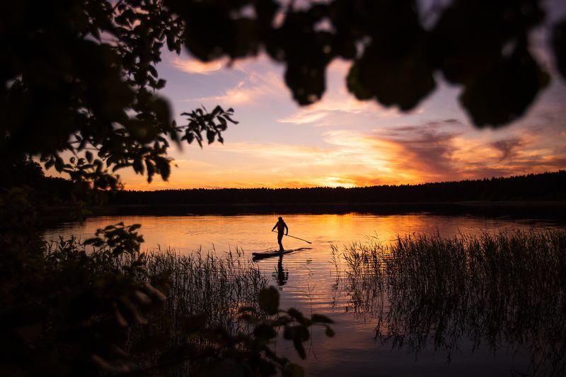 Селигер, закат, SUP, пейзаж Закат на Селигереphoto preview