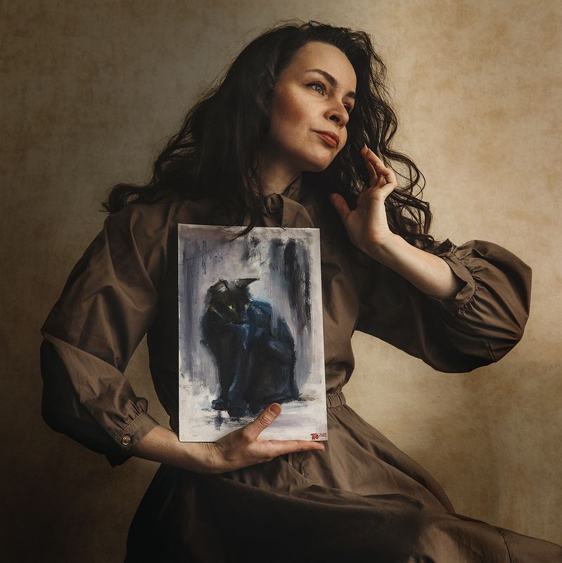 стилизация, fineart, винтаж, девушка, картина Портрет в портретеphoto preview