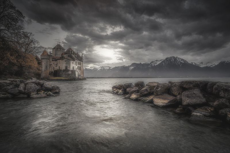 canton vaud, chateau de chillon, chillon castle, lake geneva, landscape, switzerland Chillon Castlephoto preview