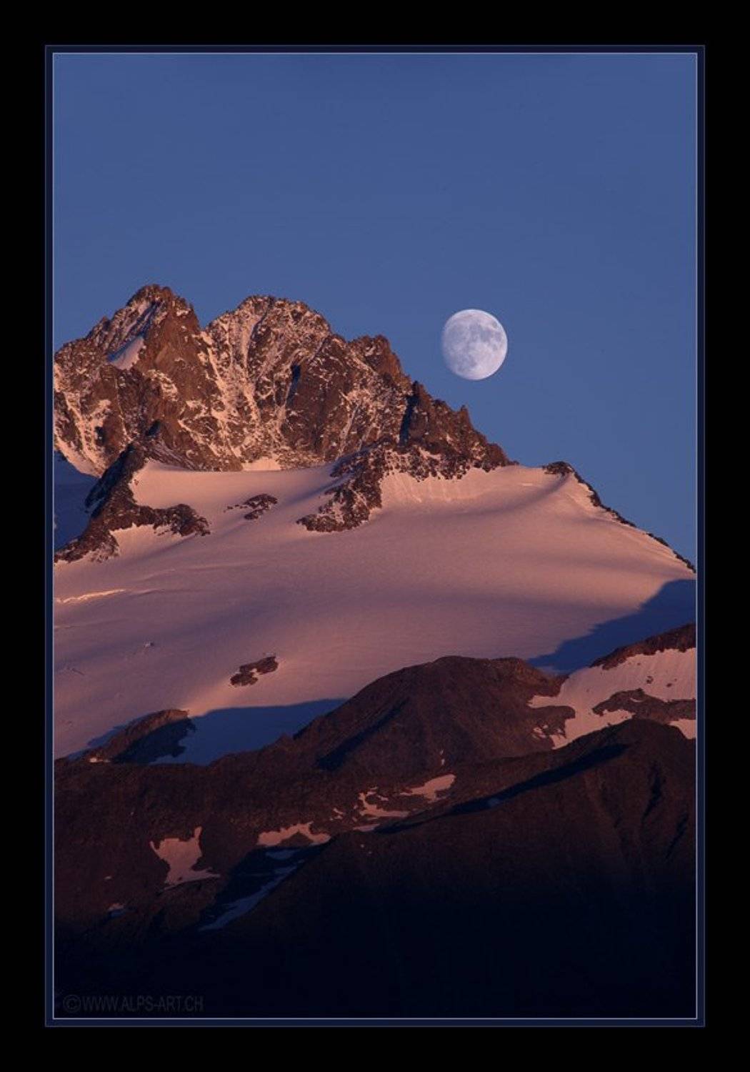 альпы, горы, луна, вершины, Forest Elf