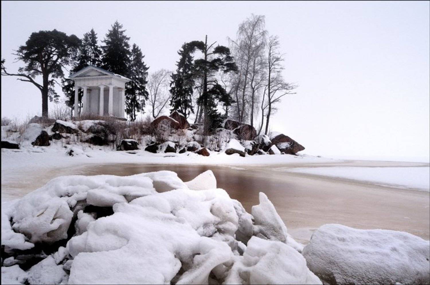 заповедник монрепо,выборг,туман,снег,природа,, Евгений Пугачев.