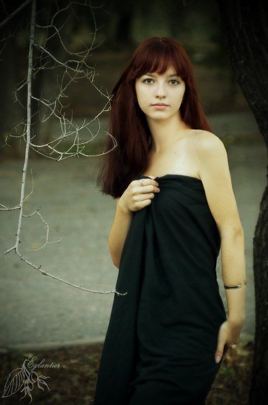 девушка, нереальность, классика, портрет, ветки, сухость Перед грозойphoto preview