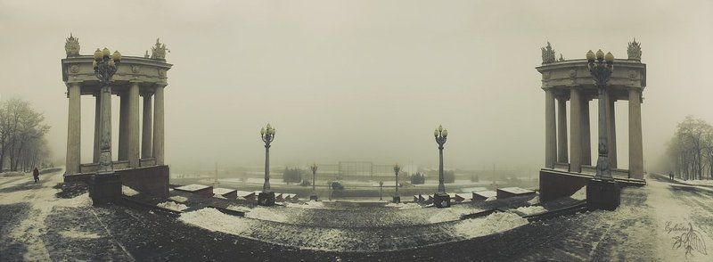 волгоград, набережная, панорама, туман Набережнаяphoto preview