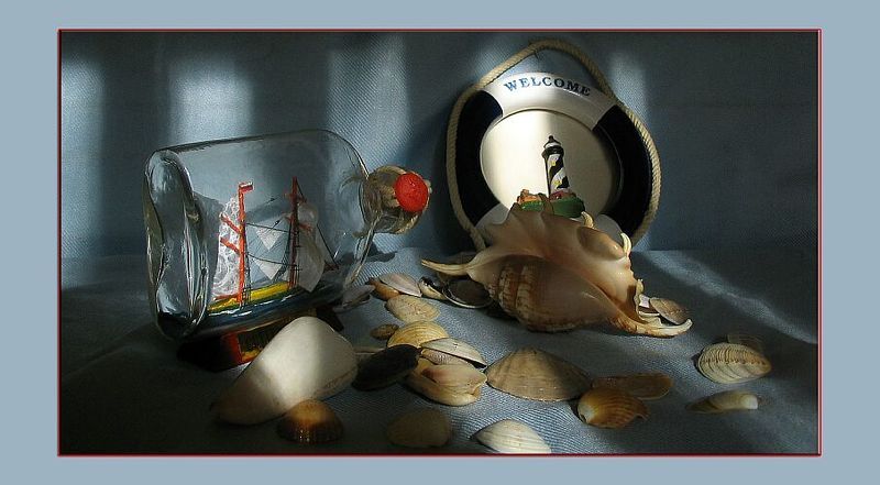 кораблик, ракушки, путешествие, море, натюрморт Добро пожаловать на борт!photo preview