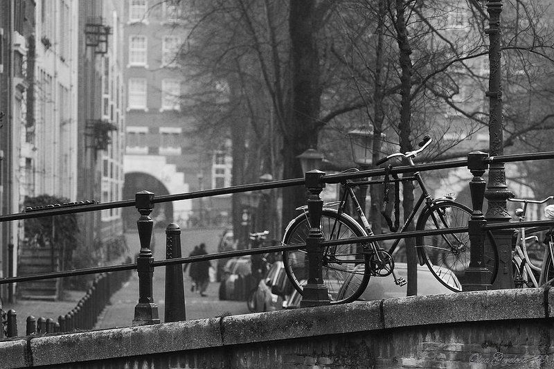 амстердам, чб, европа Амстредам фото превью