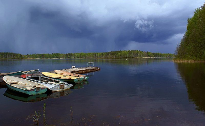 май, река, вуокса, пейзаж, буря, природа Перед бурейphoto preview