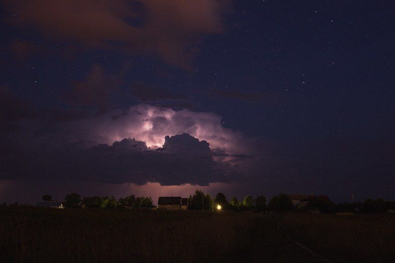 Вечер, Гроза, Деревя, Дождь, Лето, Тучи Гроза за деревнейphoto preview