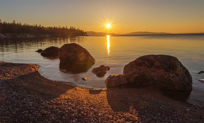 Закат, Кольский п-ов, Лето, Ночь, Озеро, Пейзаж, Природа, Путешествие, Север, Солнце, Туризм 23:45photo preview