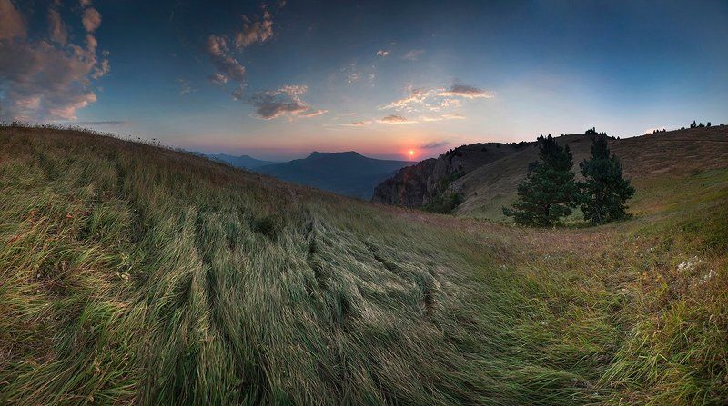 Демерджи, Закат, Закат в горах, Крым Травушка-муравушка :)photo preview