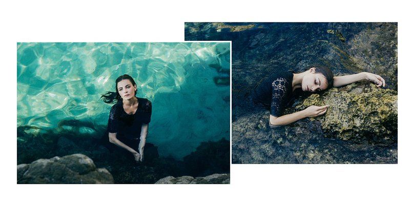 Beauty, Black, Blue, Eyes, Girl, Model, Mood, Mountains, Portrait, Portret, Sea, Underwater, Water, Взгляд, Вода, Голубой, Девушка, Крым, Модель, Море, Портрет, Портрет девушки, Портфолио, Синий, Фиолент, Черное море Deep seaphoto preview