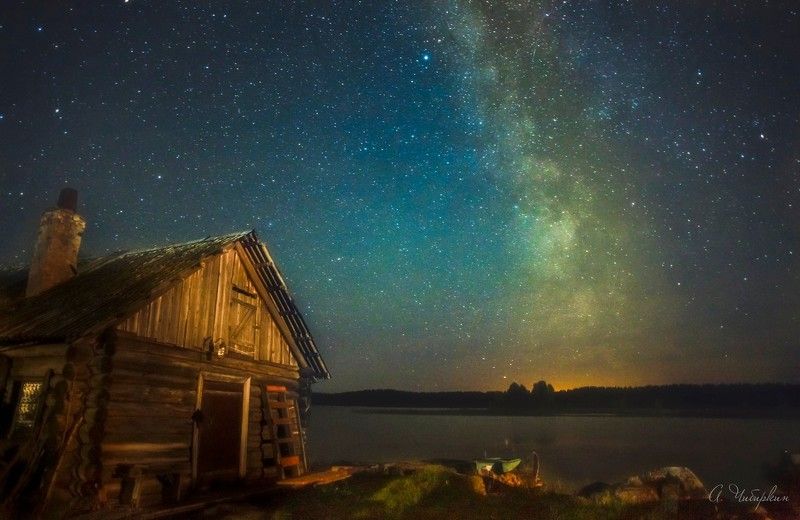 карелия_линдозеро, пейзаж, ночь Под карельскими звездами. Карелия. Линдозероphoto preview