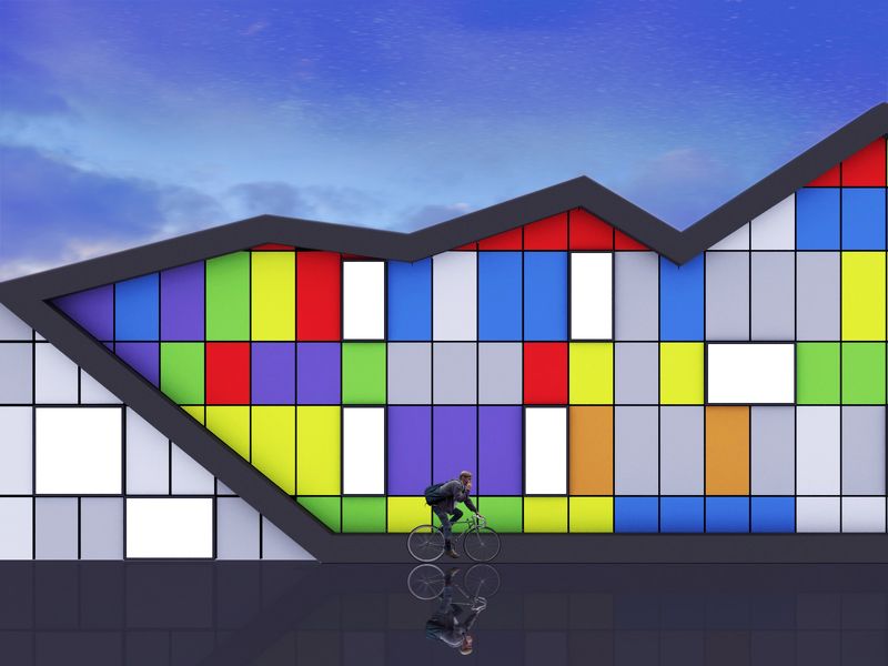 Minimalist geometric forms of modern architecture geometric forms of modern architecturephoto preview