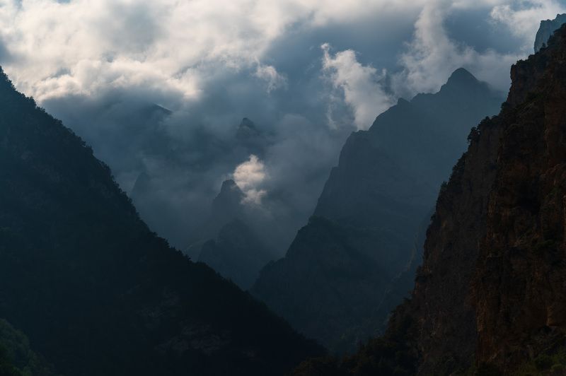 chegem, landscape, mountains, caucasus, kabardin, balkar, range, rock, valley, clouds, fog, Chegem.photo preview