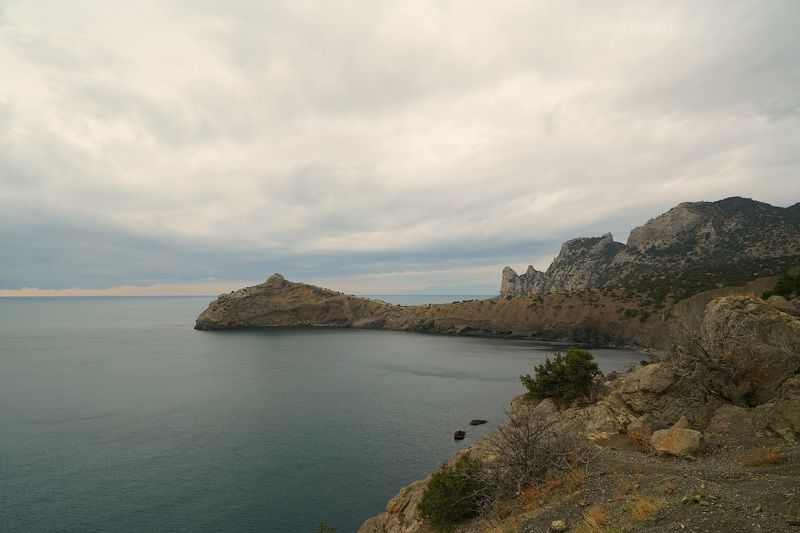 sea, horizon, coast, morning, mountain, rock, landscape, nature, cape Kapchikphoto preview