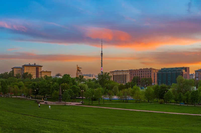 москва ростокино вднх город закат парк весна Ростокиноphoto preview