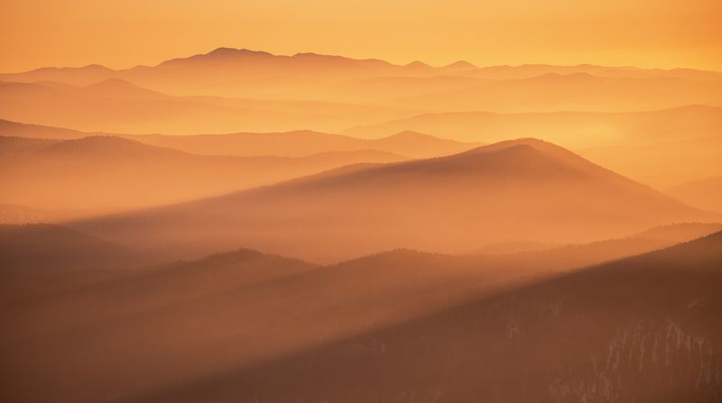 рассвет, приморье, приморский край, сихотэ-алинь Струящийся светphoto preview