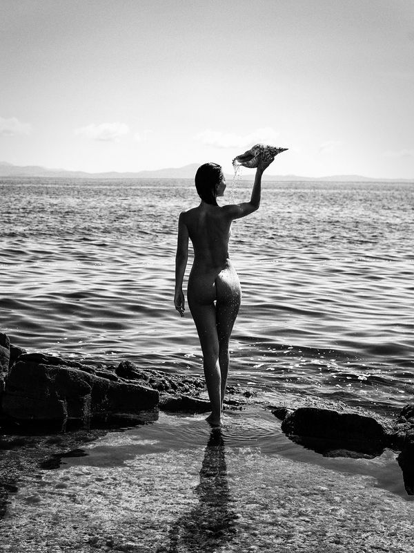 черно-белое, женщина, портрет, ню Натураphoto preview