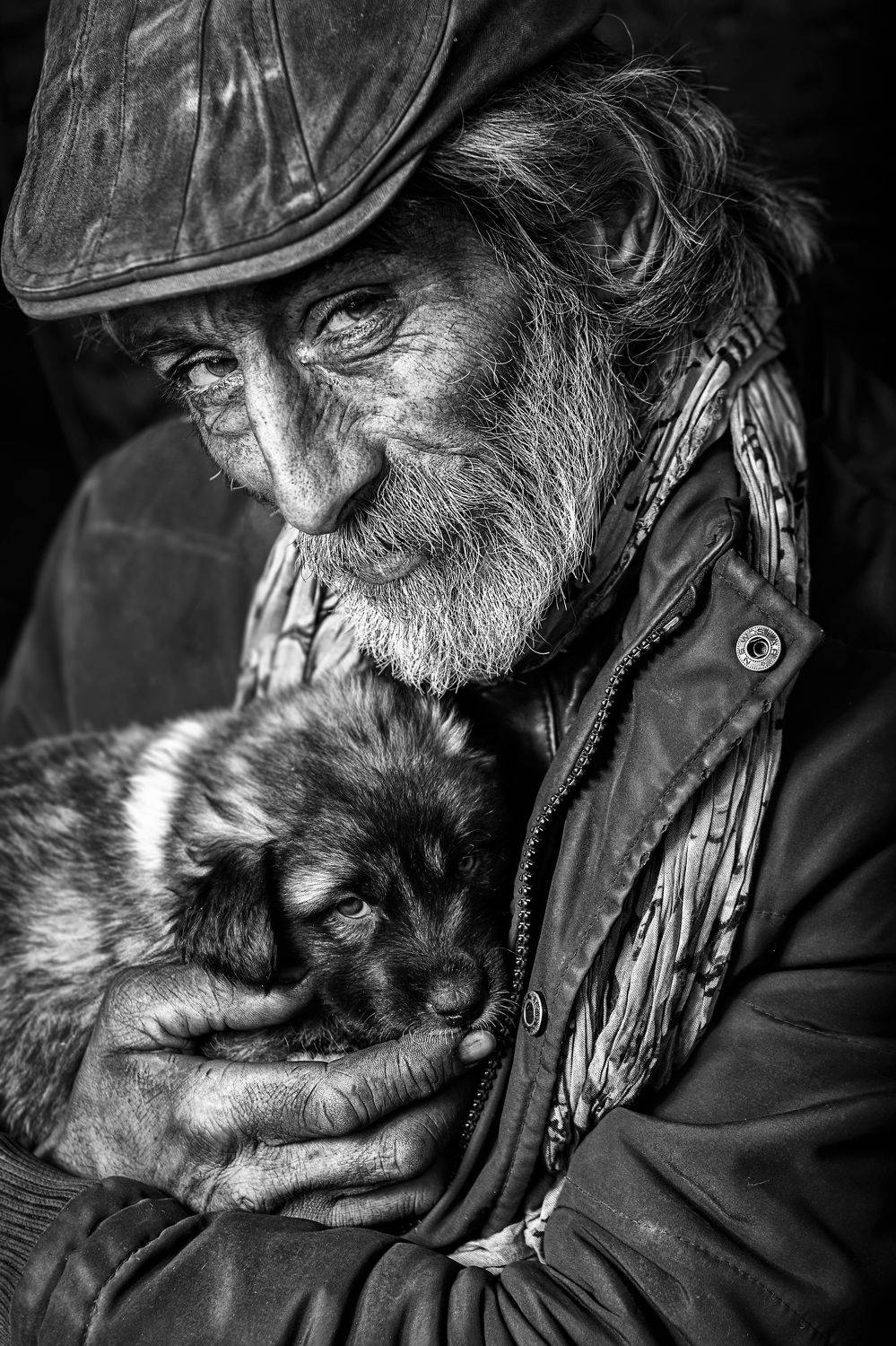 #humans and dogs #portrait #black and white #homeless, Nazari Hasan