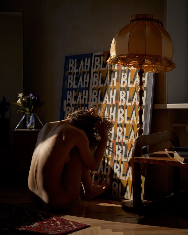 girl, nude, naked, sun, sunny, dark, blah, picture, back, spring, saint-petersburg, spb, indoor, indoors, room, daylight, natural light BLAH BLAH BLAHphoto preview