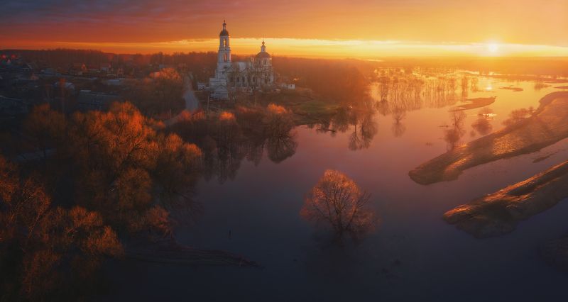 Весенний рассвет. Разлив в Филипповском. photo preview