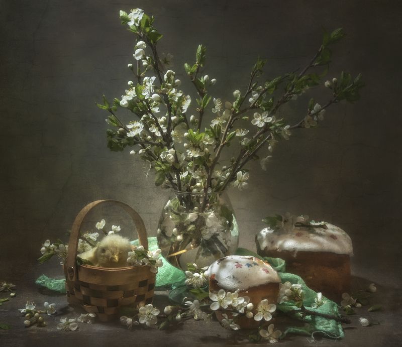 пасха,кулич,праздник,веточки,цветение Праздник весныphoto preview