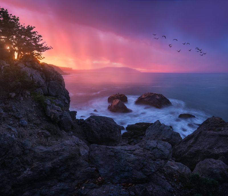 #крым, #судак, #новый, #свет, #меганом, #закат, #пейзаж, #море Крымphoto preview