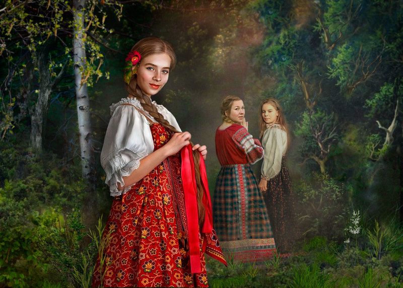 лес,девушки,коллаж ХОРОША БЫЛА ТАНЮШАphoto preview