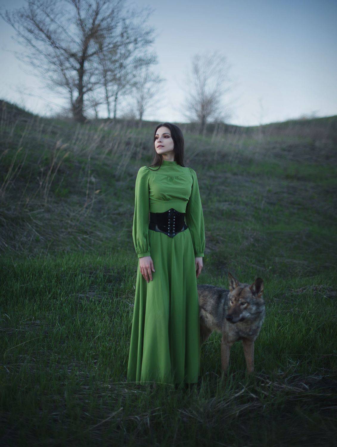 Кристина и Хаген. Автор: Екатерина Лобанова девушка, волк, природа, весна, атмосфера, романтика, мистика, Екатерина Лобанова