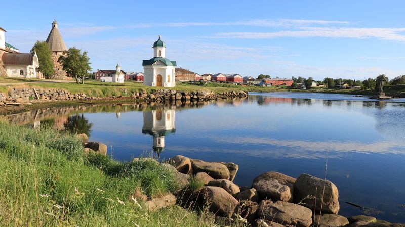 пейзаж,соловки,отражения,лето У стен монастыряphoto preview