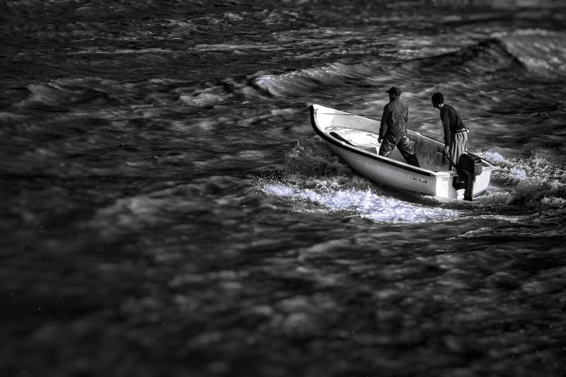 black and white, bnw, boat, film, fine, fishing , sea art Fishing boatphoto preview