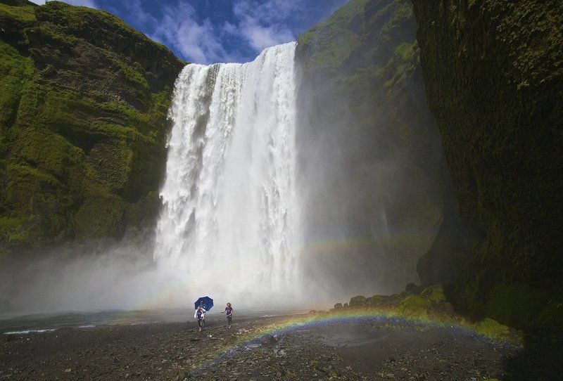 Водопад, Исландия, Радуга убежать за радугу...photo preview