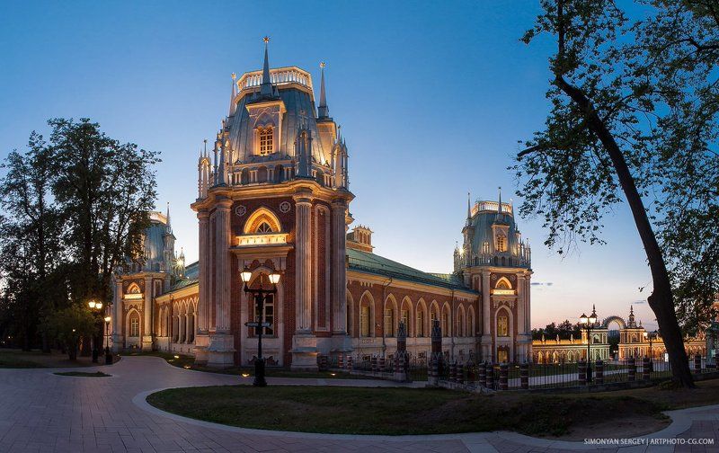 вечер, закат, москва, парк, подсветка, царицыно Царицыноphoto preview