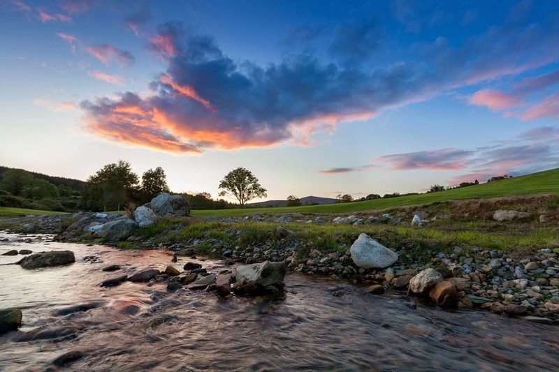 Вечер, Дерево, Европа, Закат, Ирландия, Камни, Небо, Пейзаж, Природа, Ручей Ирландияphoto preview