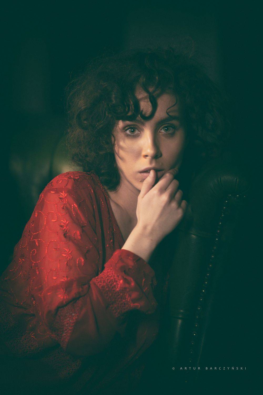 #portrait #artur #barczynski #red #green #mood, Artur Barczyński