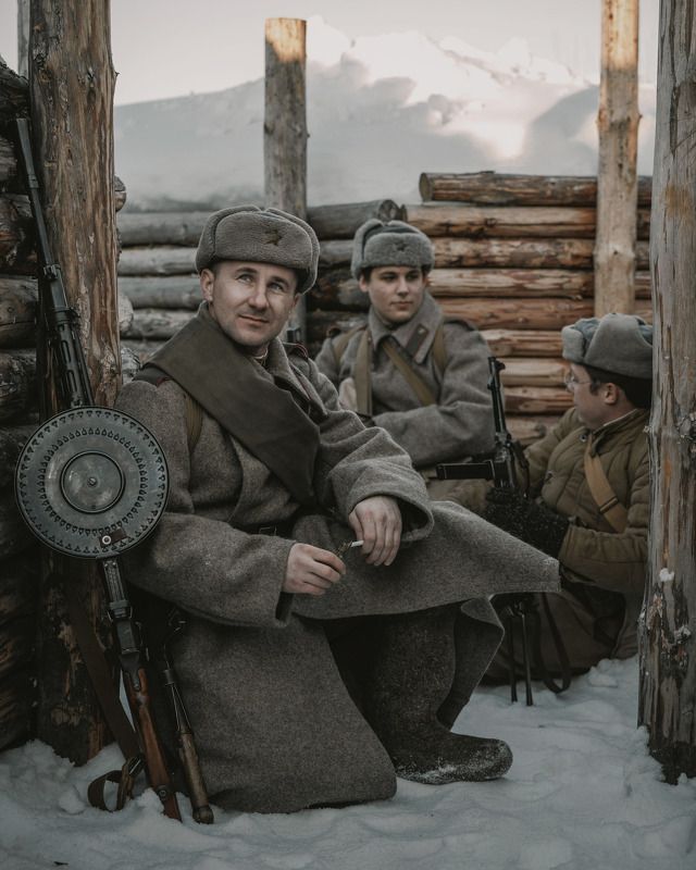 Soviet soldier in trenchphoto preview