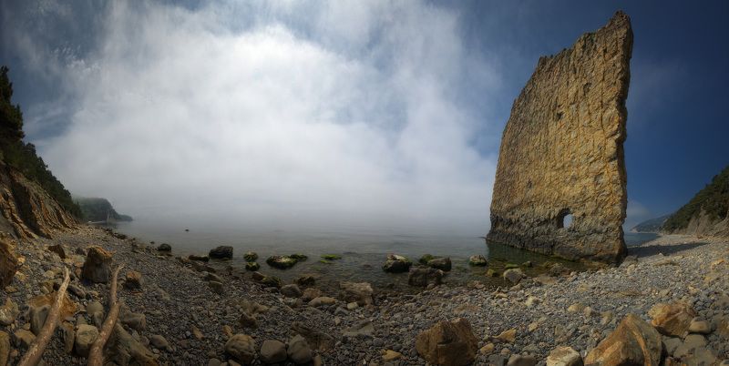 побережье черного моря, море, пейзаж, скалы, камни Парусphoto preview