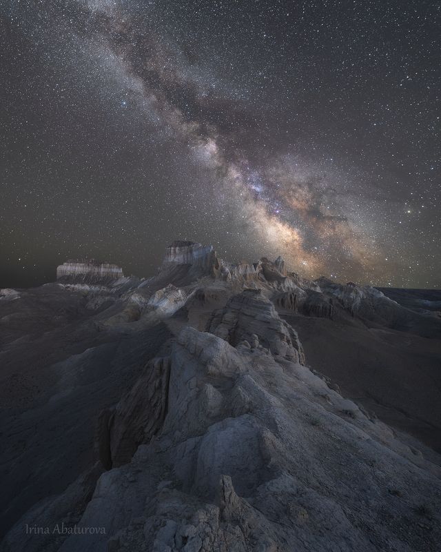 казахстан, мангистау, айракты, долина замков, млечный путь, звездное небо, ночь, горы Night in the Valley of castles / Ночь в долине замковphoto preview