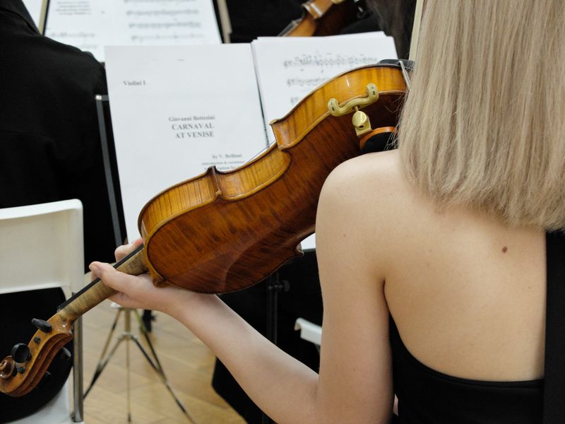 скрипка, музыкант, девушка, партитура Карнавал в Венецииphoto preview