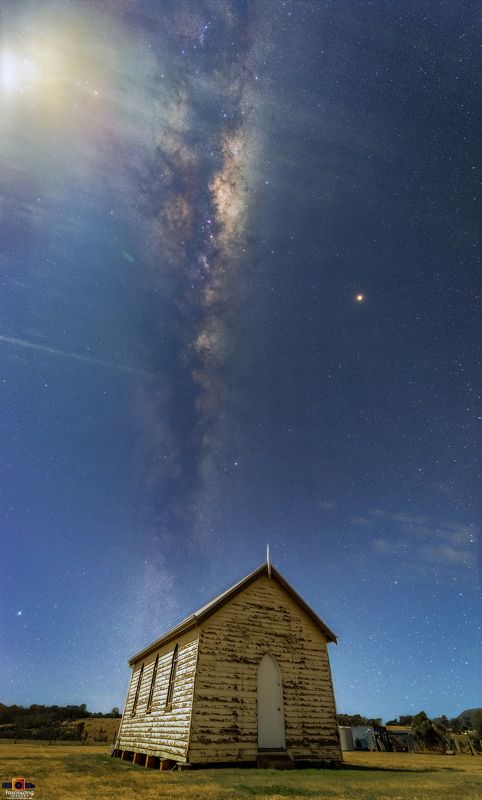 #australia #love #dunes #milkyway #night #stars #nightscape #nightsky #starry Little Paddock Chapel Under starsphoto preview