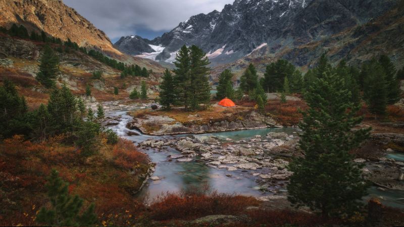 алтай, озеро, горы, лес, природа, закат, рассвет, красота, приключения, путешествие Закаты озера Куйгукphoto preview