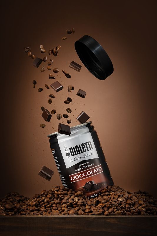кофе, шоколад, левитация, предметная съемка, рекламная съемка, product photography Кофейно-шоколадноеphoto preview