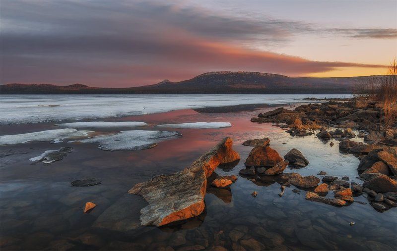 весна, горы, зюраткуль, озеро, пейзаж, природа, путешествие, рассвет, туризм, утро, южный урал Рассветный Зюраткульphoto preview