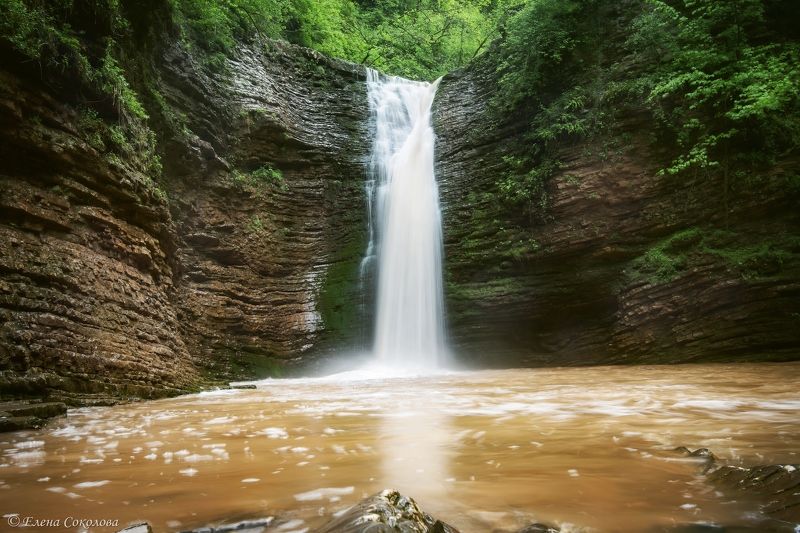 водопад, руфабго, водопад шнурок, девичья коса, весна, кавказ, адыгея Водопад \