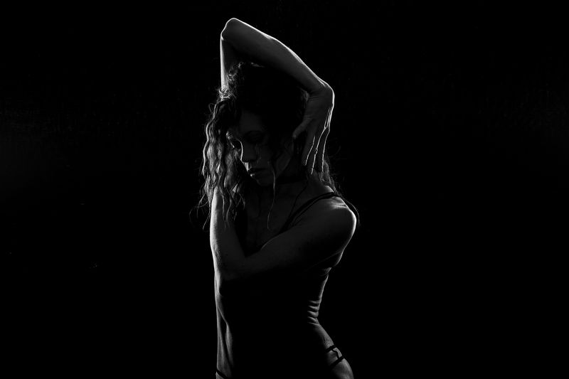 модель, девушка, girl, female, woman, bw, person, model, silhouette Silhouette фото превью