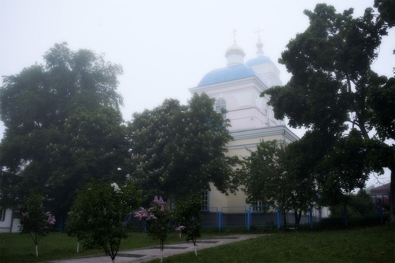 город, архитектура, храм, курск, утро, здание,пейзаж Утренний туманphoto preview