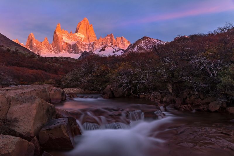 fitzroy, argentina, maintain, river, sunrise Sunrise near Fitzroy фото превью